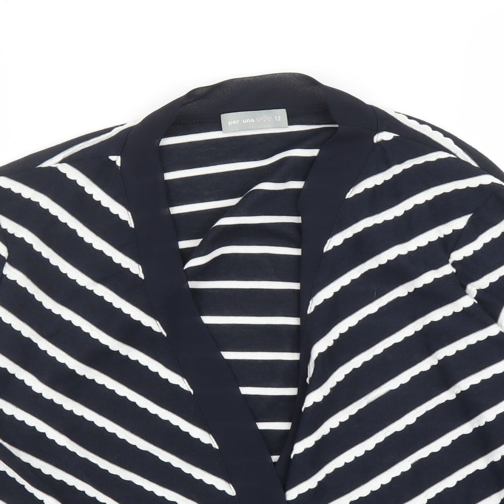 Womens UK Size 12 Per Una Blue Wrap Blouse