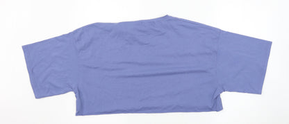 Womens UK Size 10 Missguided Blue Basic T-Shirt
