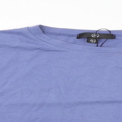 Womens UK Size 10 Missguided Blue Basic T-Shirt
