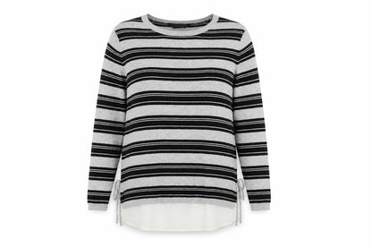 Dorothy Perkins Womens Grey Striped  Pullover Jumper Size 12