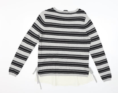 Dorothy Perkins Womens Grey Striped  Pullover Jumper Size 12