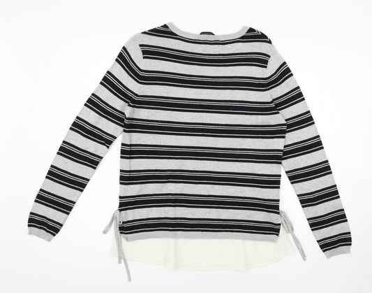 Dorothy Perkins Womens Grey Striped  Pullover Jumper Size 12