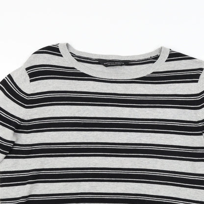 Dorothy Perkins Womens Grey Striped  Pullover Jumper Size 12