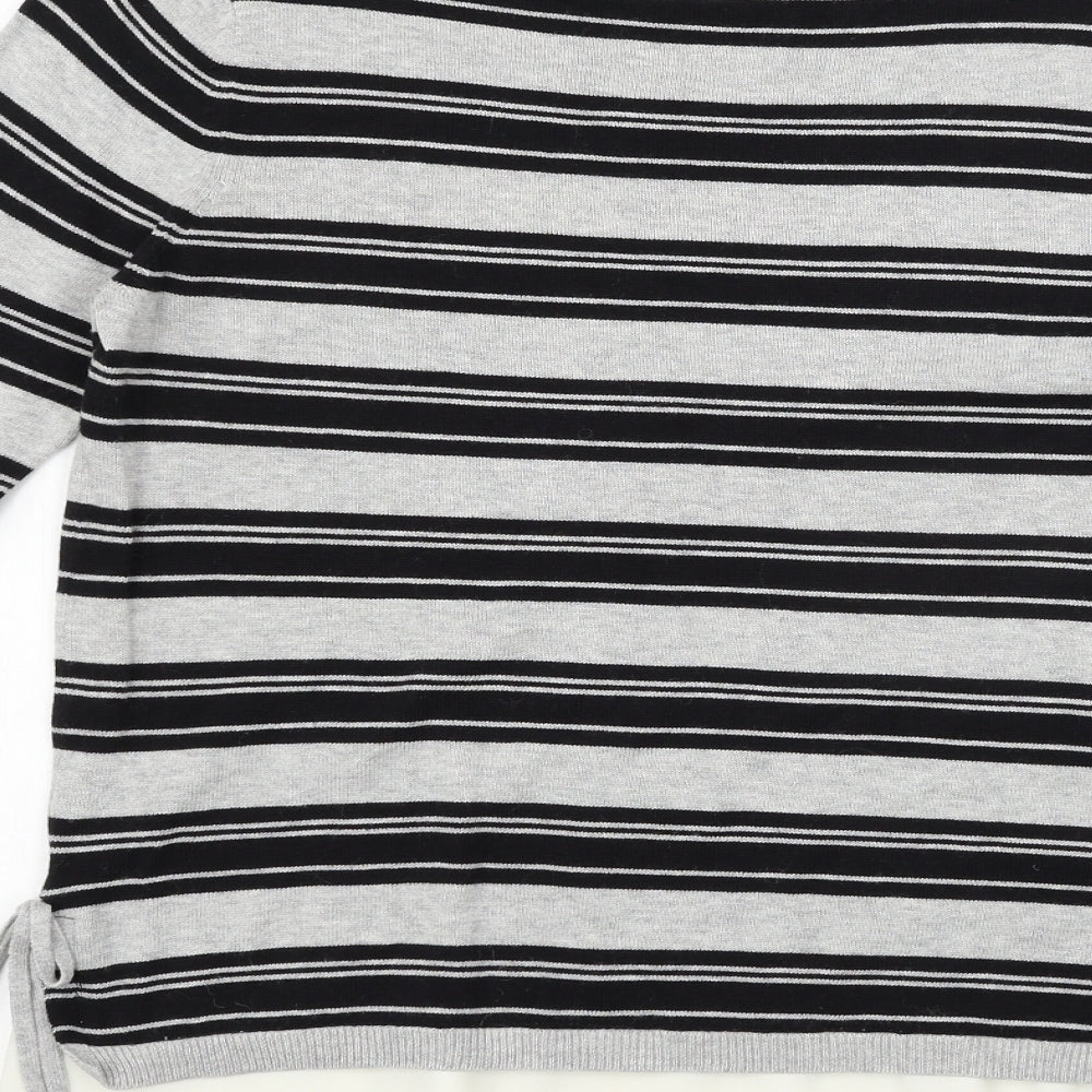 Dorothy Perkins Womens Grey Striped  Pullover Jumper Size 12