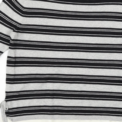Dorothy Perkins Womens Grey Striped  Pullover Jumper Size 12