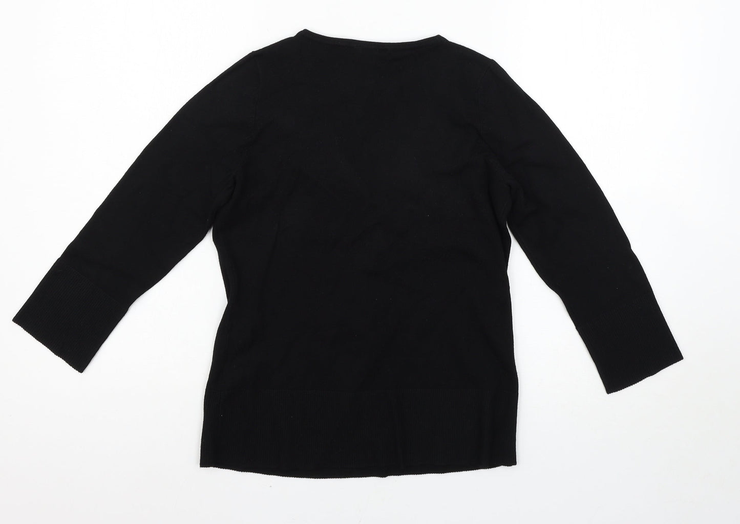 Womens UK Size M Linea Black Basic T-Shirt