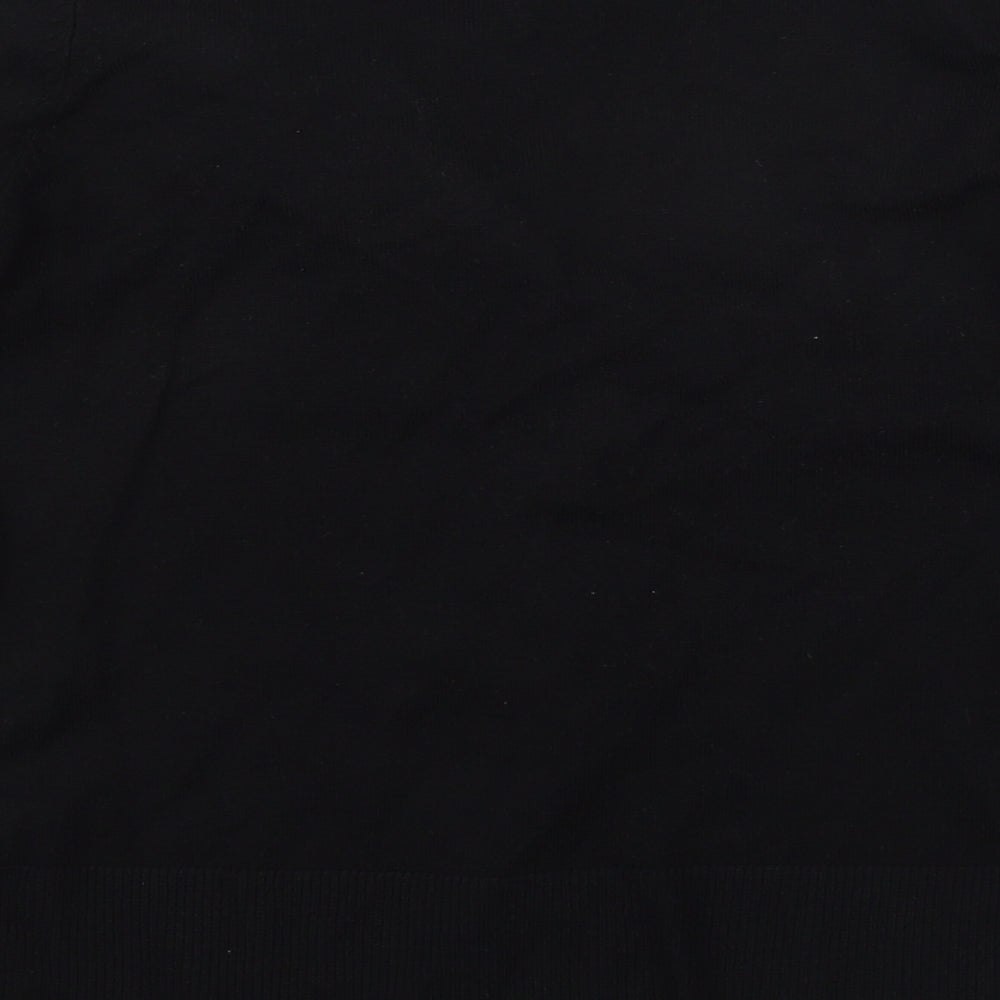 Womens UK Size M Linea Black Basic T-Shirt