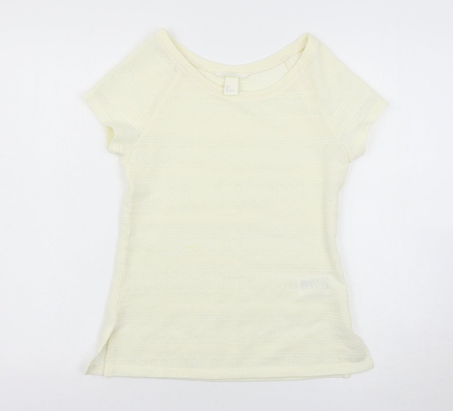 H&M Womens Ivory   Basic T-Shirt Size S