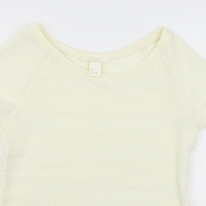 H&M Womens Ivory   Basic T-Shirt Size S