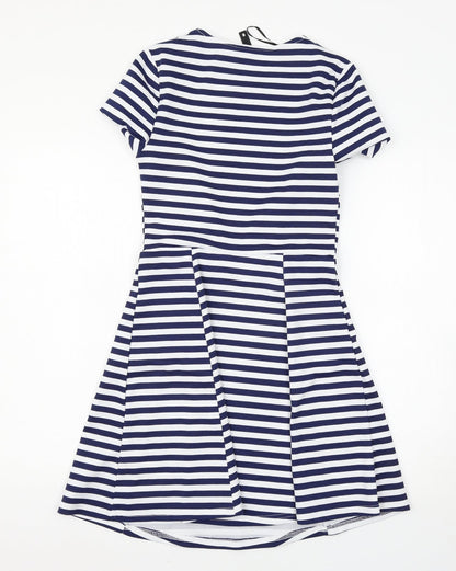 Preworn Womens Blue Striped  T-Shirt Dress  Size 8