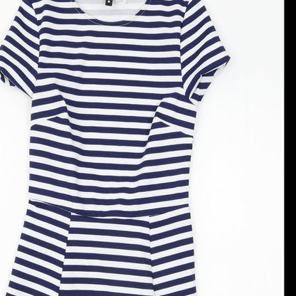 Preworn Womens Blue Striped  T-Shirt Dress  Size 8