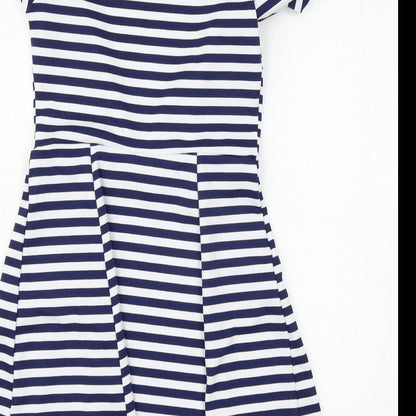 Preworn Womens Blue Striped  T-Shirt Dress  Size 8