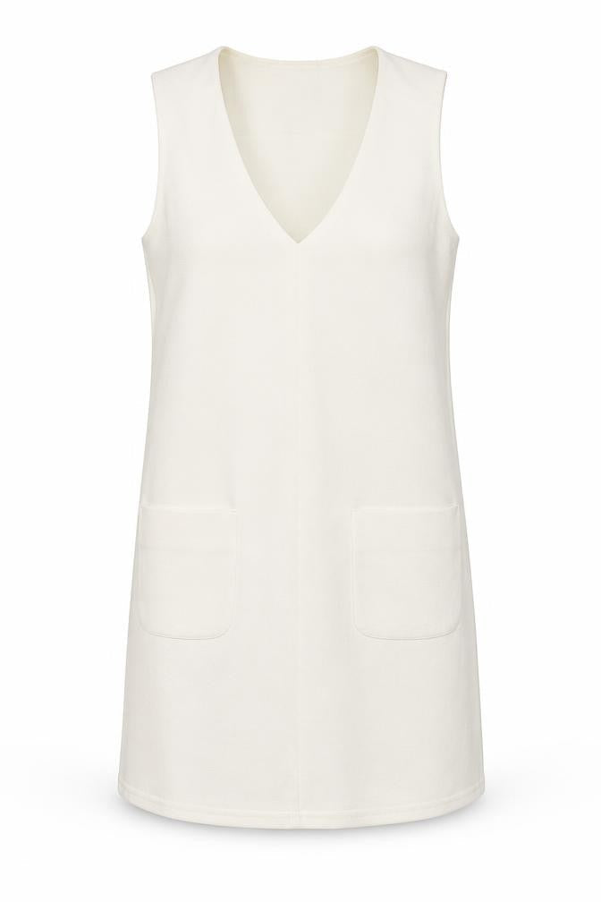 Front view of Topshop women’s white tank dress, size UK 6