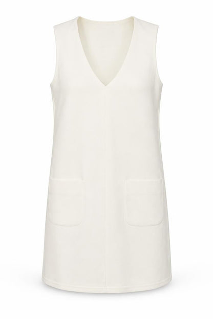 Front view of Topshop women’s white tank dress, size UK 6