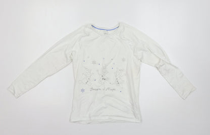 Marks and Spencer Girls White   Basic T-Shirt Size 9-10 Years