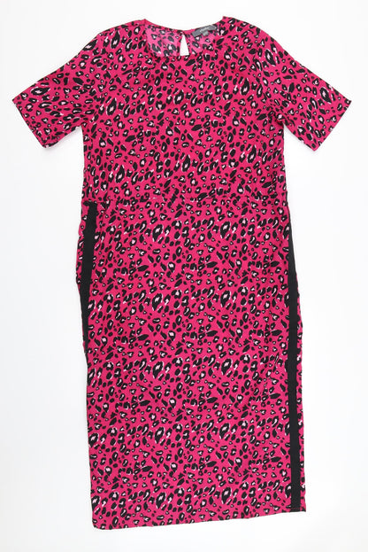 Studio Womens Pink Animal Print  Shift  Size 12