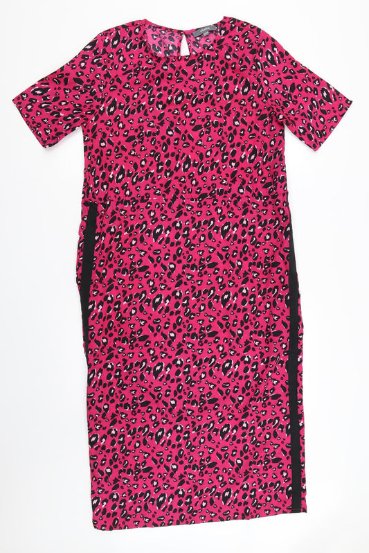 Studio Womens Pink Animal Print  Shift  Size 12