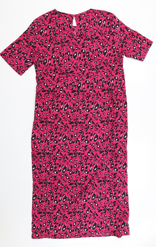 Studio Womens Pink Animal Print  Shift  Size 12