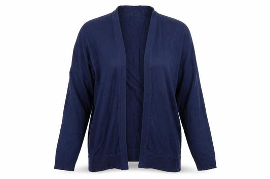 Front view of Vera Moda women’s blue cardigan jumper, size L