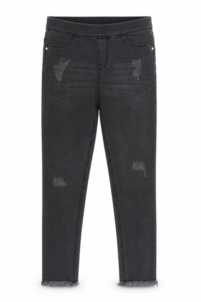Front view of Denim co girls’ grey cropped jeans, size 10-11, years
