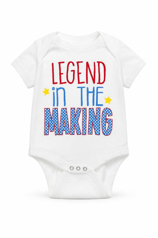 Front view of Pep&Co Baby White Babygrow One-Piece, size 0-3, Months