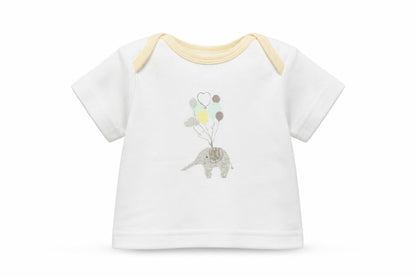 Front view of M^co Baby White Basic T-Shirt, size 0-3, Months