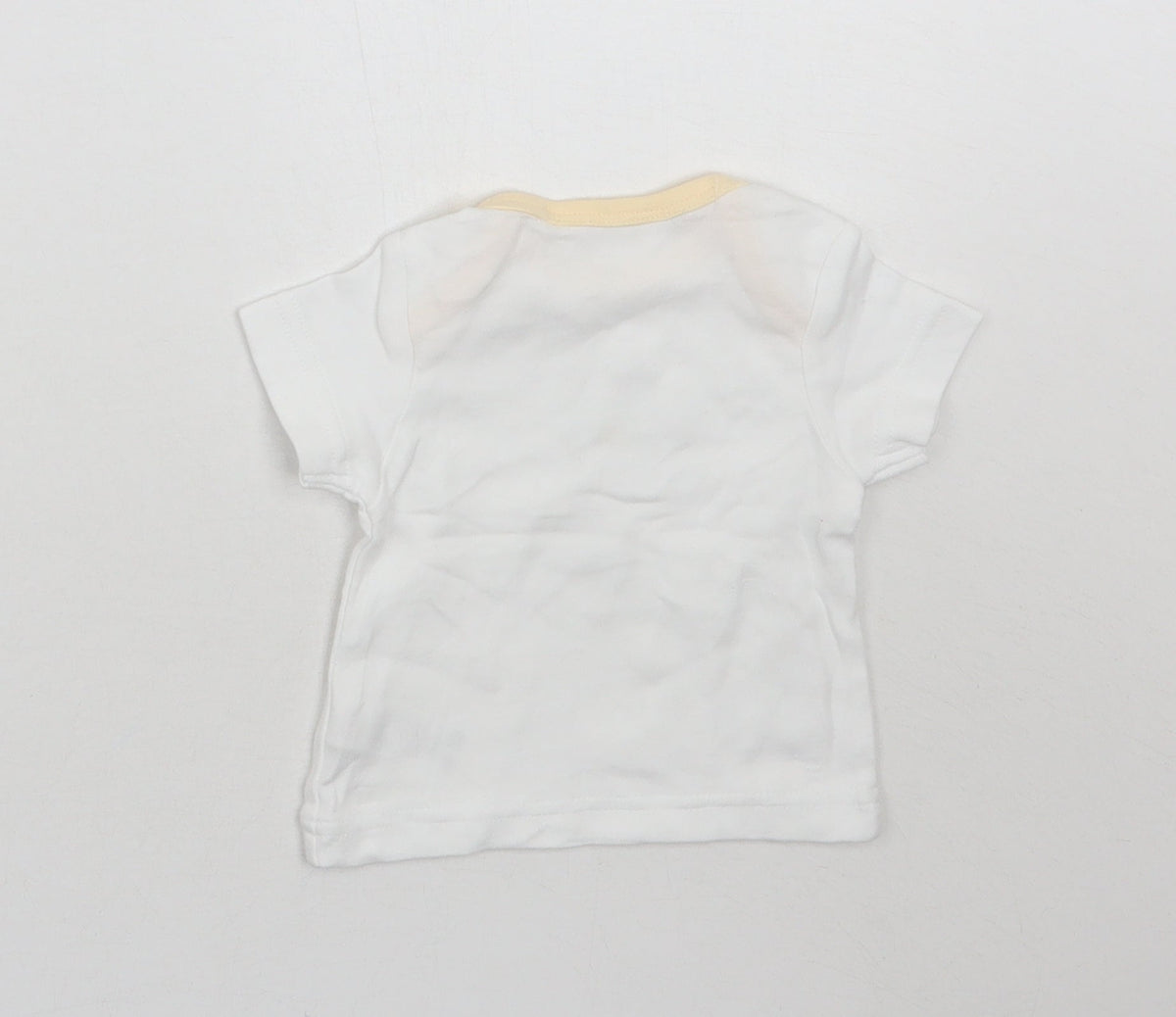 Back view of M^co Baby White Basic T-Shirt, size 0-3, Months