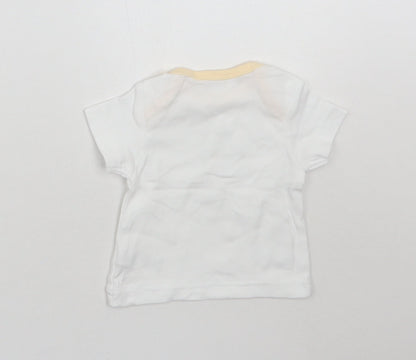 Back view of M^co Baby White Basic T-Shirt, size 0-3, Months