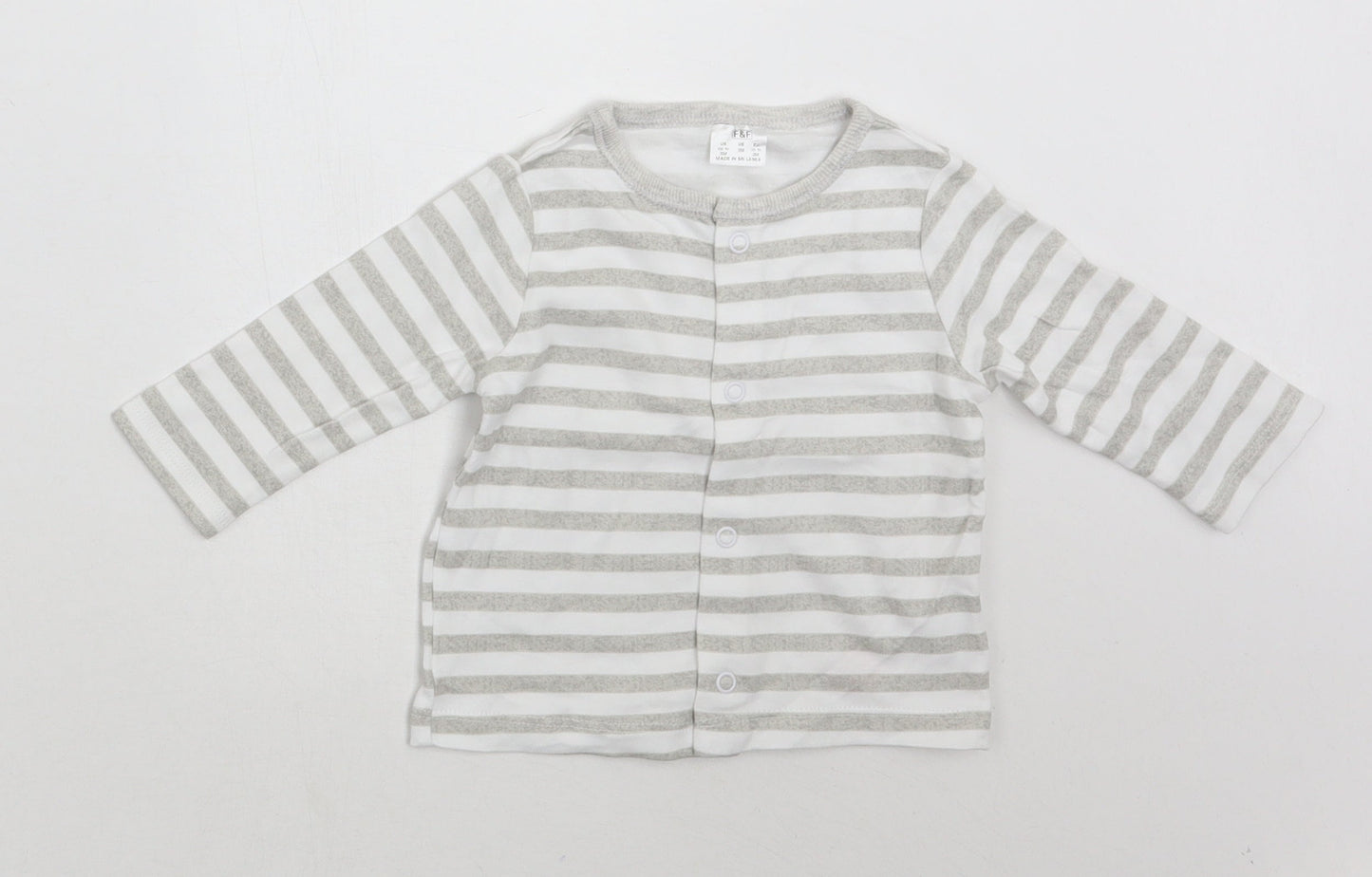 F&F Baby White Striped  Basic T-Shirt Size 0-3 Months