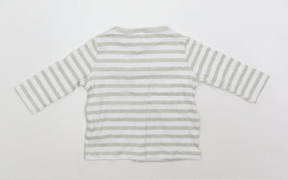 F&F Baby White Striped  Basic T-Shirt Size 0-3 Months