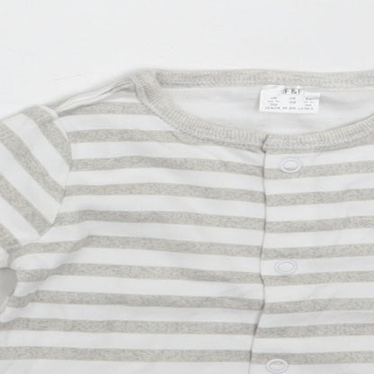 F&F Baby White Striped  Basic T-Shirt Size 0-3 Months