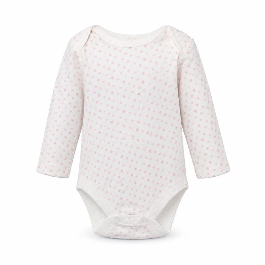 Front view of Marks & Spencer Baby White Geometric Babygrow One-Piece, size 0-3, Months