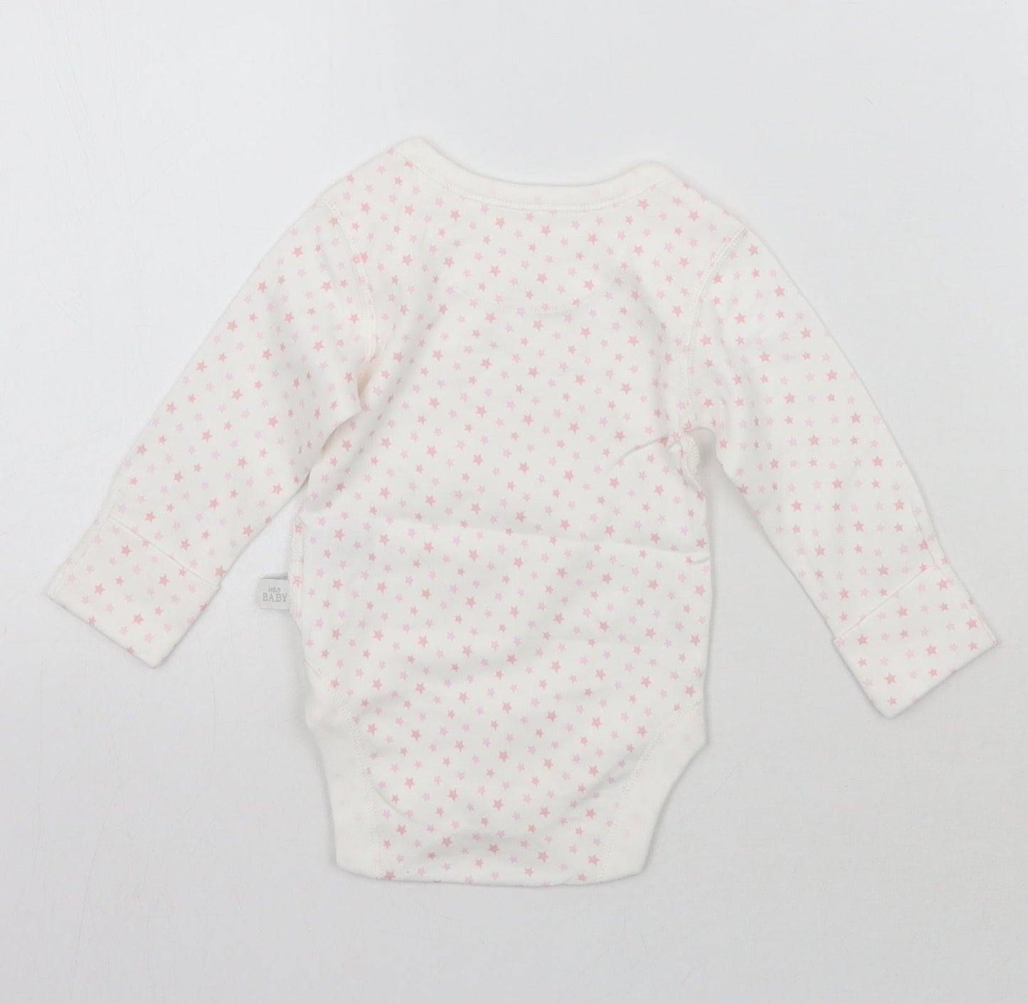 Marks and Spencer Baby White Geometric  Babygrow One-Piece Size 0-3 Months