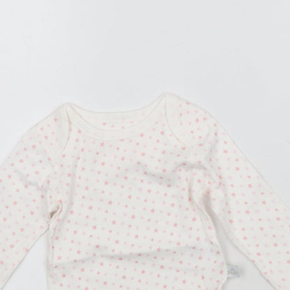 Marks and Spencer Baby White Geometric  Babygrow One-Piece Size 0-3 Months