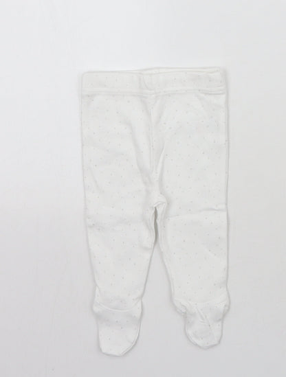 M&Co Baby White Geometric  Sweatpants Trousers Size 0-3 Months