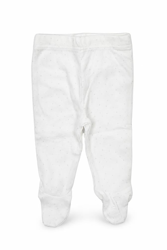 Front view of M&Co Baby White Geometric sweatpants, size 0-3, Months
