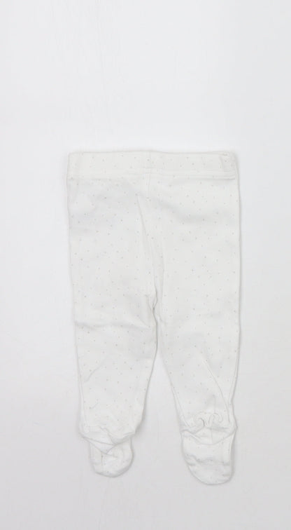 M&Co Baby White Geometric  Sweatpants Trousers Size 0-3 Months