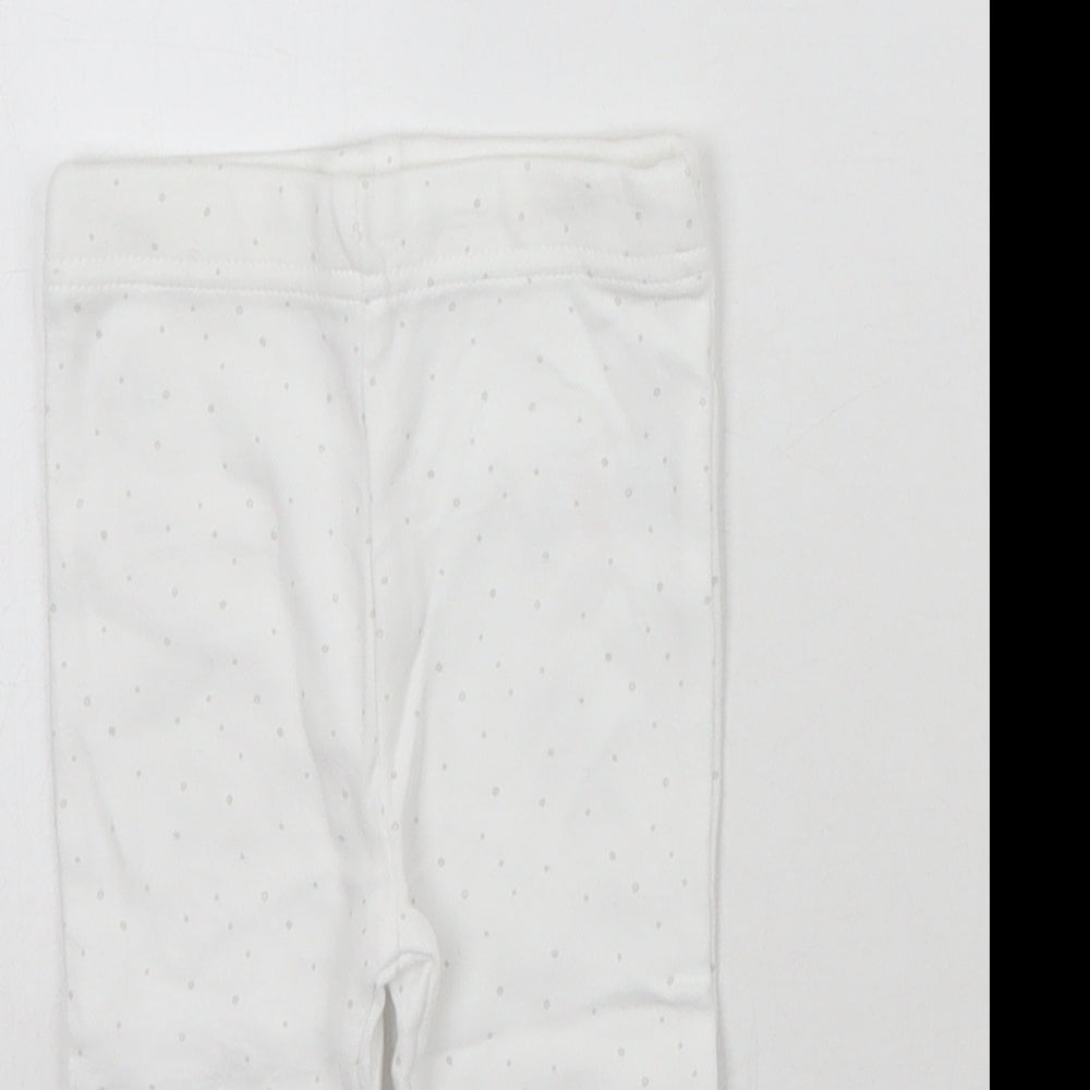 M&Co Baby White Geometric  Sweatpants Trousers Size 0-3 Months