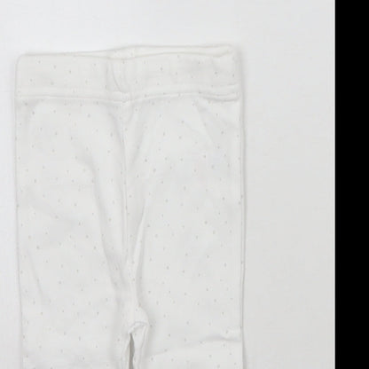 M&Co Baby White Geometric  Sweatpants Trousers Size 0-3 Months