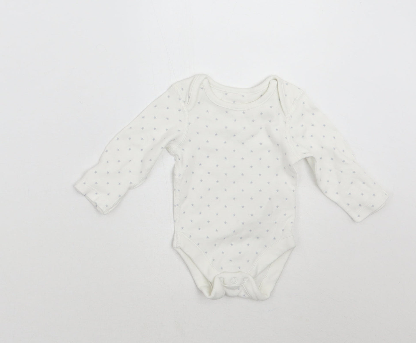 Marks and Spencer Baby White Geometric  Babygrow One-Piece Size Newborn