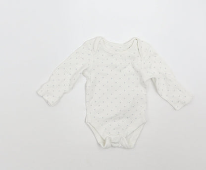Marks and Spencer Baby White Geometric  Babygrow One-Piece Size Newborn