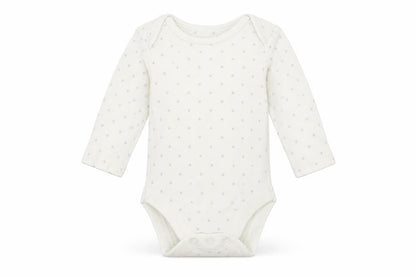 Front view of Marks & Spencer Baby White Geometric Babygrow One-Piece Size Newborn
