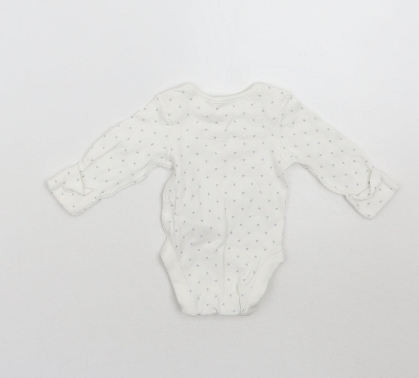 Marks and Spencer Baby White Geometric  Babygrow One-Piece Size Newborn