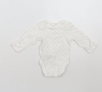 Marks and Spencer Baby White Geometric  Babygrow One-Piece Size Newborn