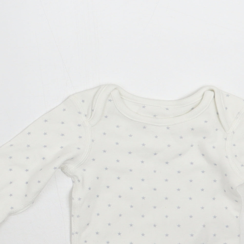 Marks and Spencer Baby White Geometric  Babygrow One-Piece Size Newborn