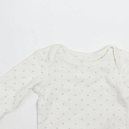 Marks and Spencer Baby White Geometric  Babygrow One-Piece Size Newborn