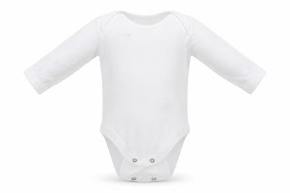 Front view of F&F Baby White Babygrow One-Piece Size Newborn