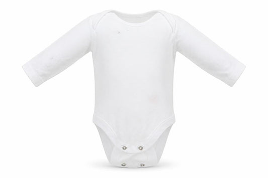 Front view of F&F Baby White Babygrow One-Piece Size Newborn