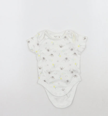 M&Co Baby White Geometric  Babygrow One-Piece Size 0-3 Months