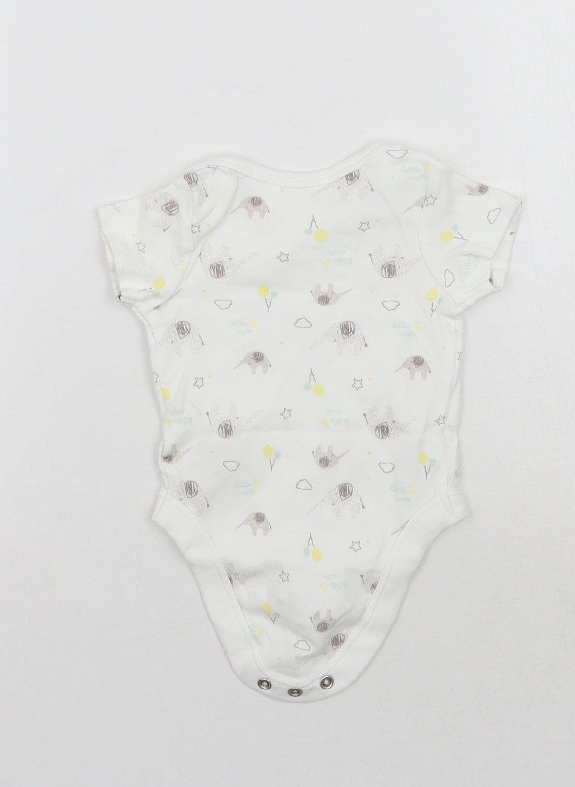 M&Co Baby White Geometric  Babygrow One-Piece Size 0-3 Months